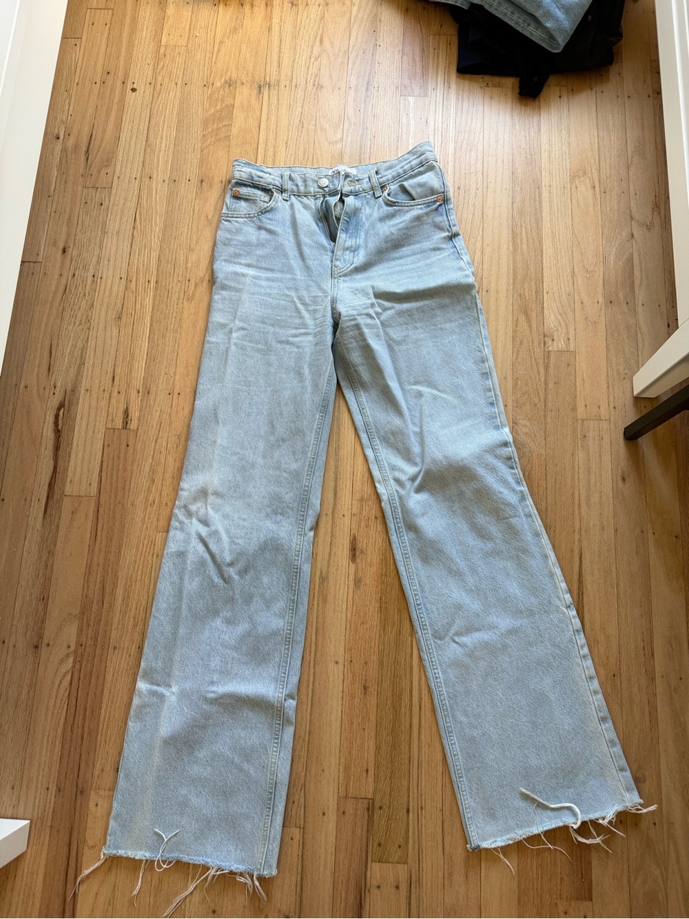 Zara Light Blue High-Rise Wide Leg Jeans